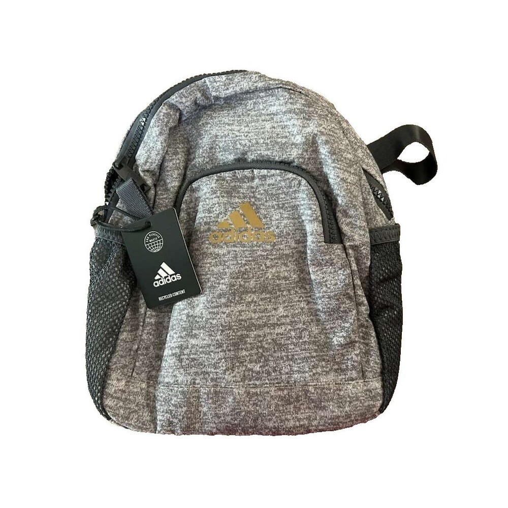 New Adidas Linear Mini Backpack Small Travel Bag Gray for School